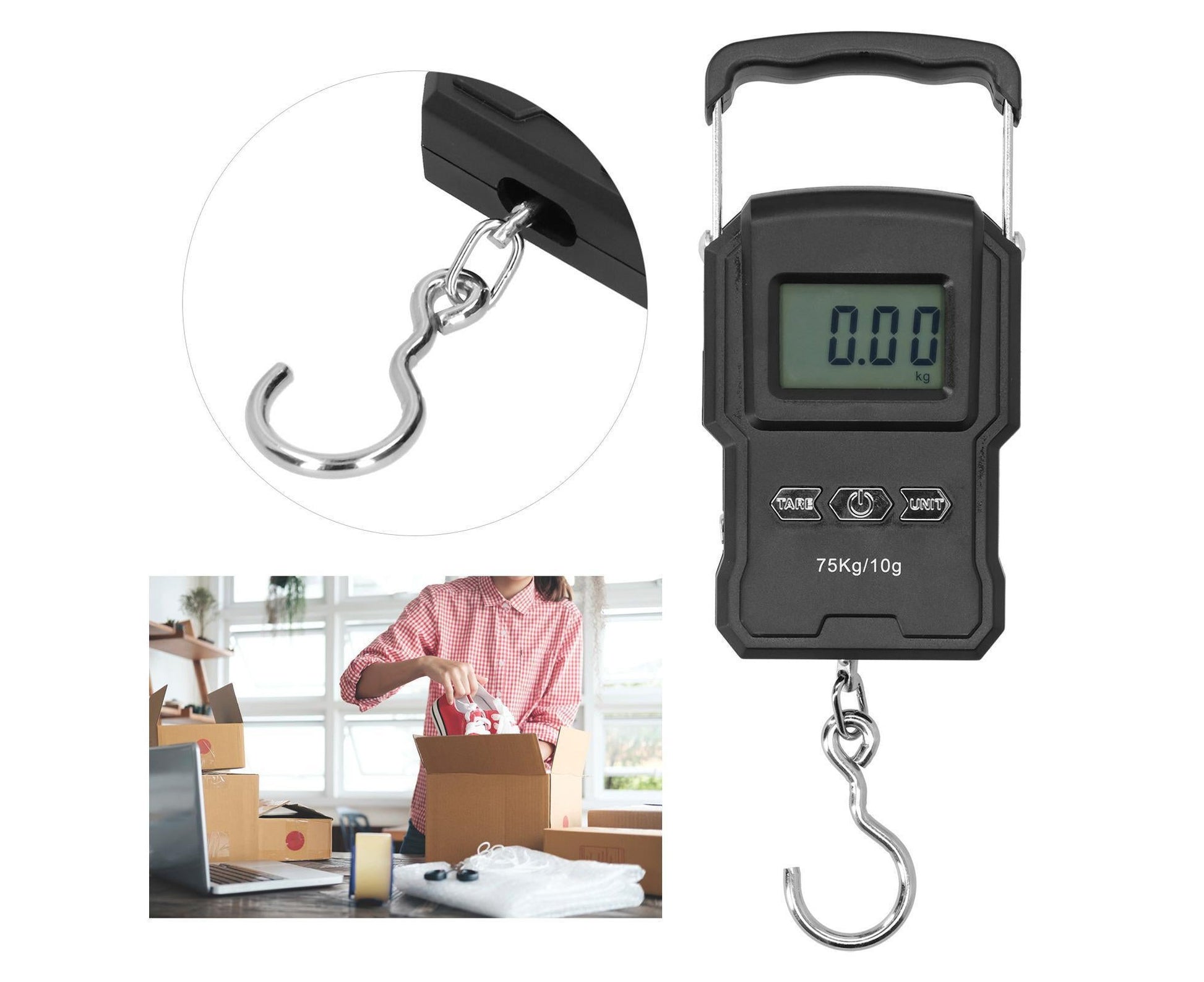 WH-A22L Electronic Scale with Measuring Tape 75kg Mini Portable Digital Weight Scale V1263-JX-1531