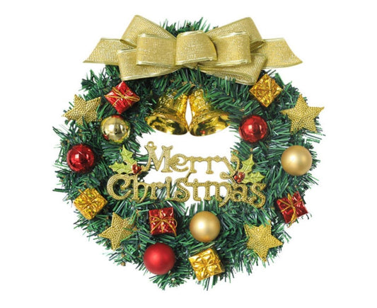 Artificial Christmas Wreath with Lights, Battery Operated Christmas Wreaths for Front Door,Christmas V1263-JX-1534