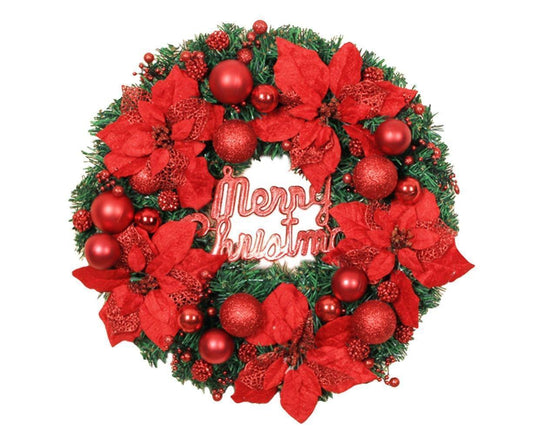 Christmas Ball Wreath Artificial Christmas Wreath Garland Decoration Home Party Decor Xmas Front Door V1263-JX-1538
