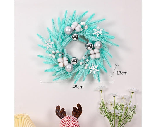 Christmas Ball Wreath Xmas Wreaths Ornaments Glitter Thicken Shatterproof Garland Decoration for Door Wall V1263-JX-1540