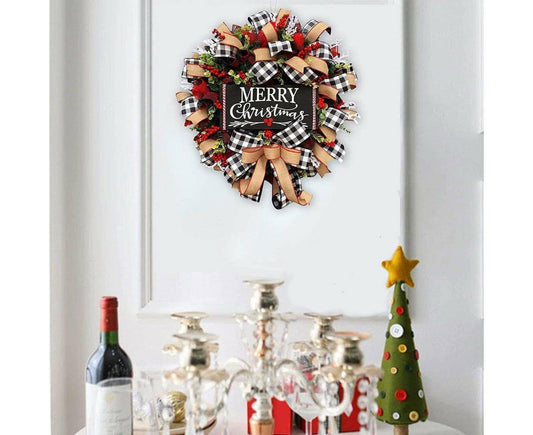 Christmas Wreath for Car, Truck or Festival Decoration LED Artificial Christmas Car Wreath - 25cm V1263-JX-1547