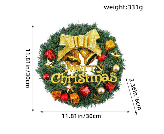 Christmas Wreath with Pinecones Red Berries, Red Bowknot Lighted Christmas Wreath for Winter Holidays Home V1263-JX-1557