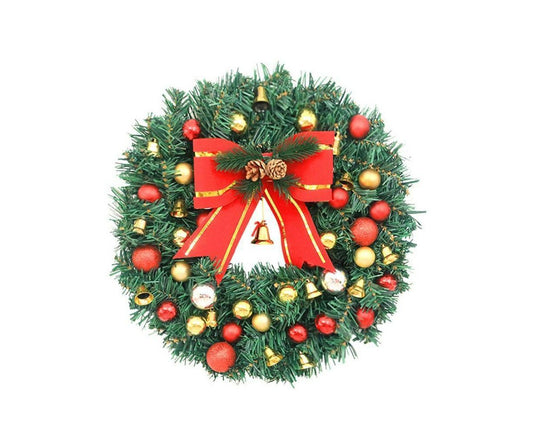 Christmas Wreath, Artificial Winter Christmas Red Wreath, Front Door Christmas Wreath for Indoor Outdoor Home V1263-JX-1558