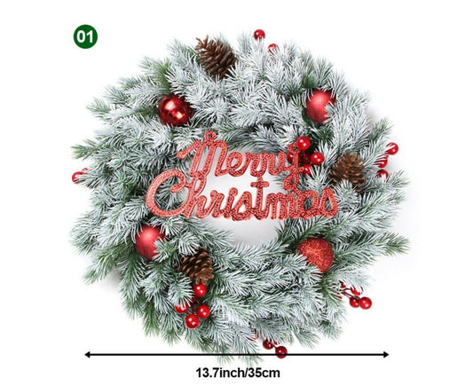 Christmas Wreaths for Front Door Xmas Art Decorations Thanksgiving Day Indoor Outdoor Home Decorative Wreath V1263-JX-1561