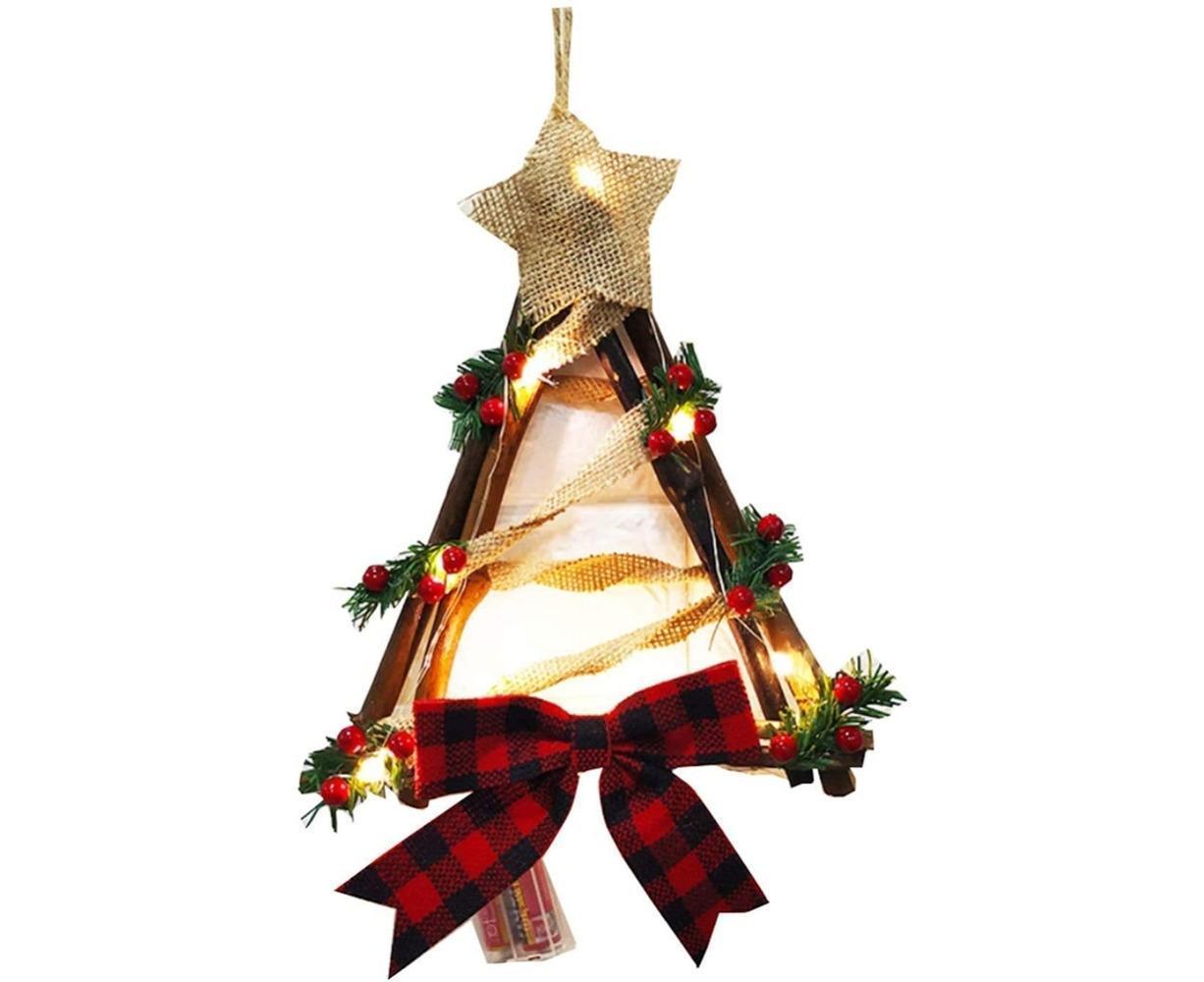 Lighted Christmas Wreath Decoration, Grapevine Wreath for Front Door Home Garden Wall Decor V1263-JX-1569