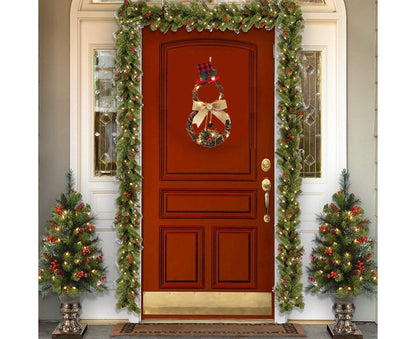 Lighted Christmas Wreath Decoration, Grapevine Wreath for Front Door Home Garden Wall Decor V1263-JX-1570