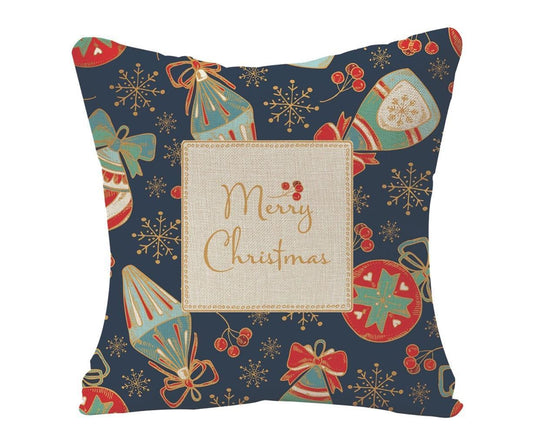 Merry Christmas Throw Pillow Covers 18x18 Inch, Xmas Trees Decorative Cushion Cases for Home Decoration - V1263-JX-1571