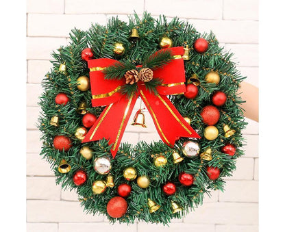 30cm Christmas Wreath with Lights, Christmas Decorations, Artificial Christmas Garland V1263-JX-1586