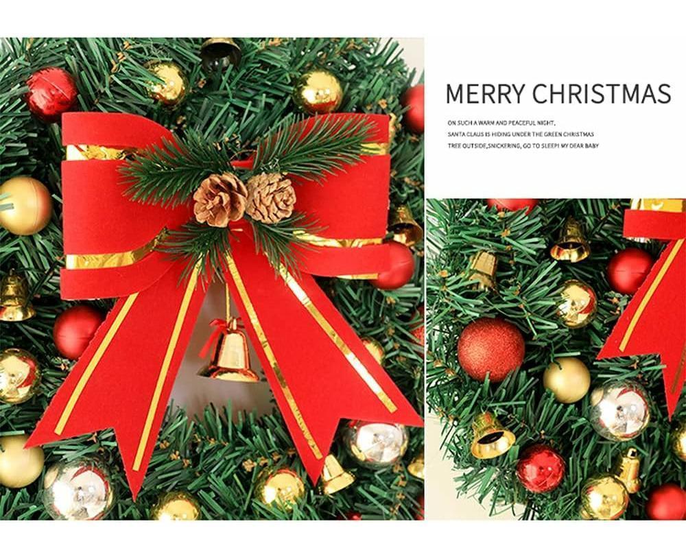 30cm Christmas Wreath with Lights, Christmas Decorations, Artificial Christmas Garland V1263-JX-1586