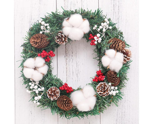 30cm Christmas Wreath, Christmas Decoration, Artificial Christmas Garland, Christmas Hanging Ornament V1263-JX-1587