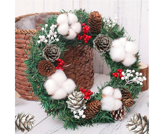 30cm Christmas Wreath, Christmas Decoration, Artificial Christmas Garland, Christmas Hanging Ornament V1263-JX-1587