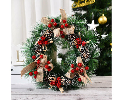 32cm Christmas Wreath, Christmas Garlands, Christmas Decoration, Artificial Pine Cones Wreath V1263-JX-1592