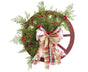 40cm Christmas Wagon Wheel Wreath, Artificial Hanging Garland, Christmas Decorations V1263-JX-1595