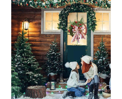 40cm Christmas Wagon Wheel Wreath, Artificial Hanging Garland, Christmas Decorations V1263-JX-1595