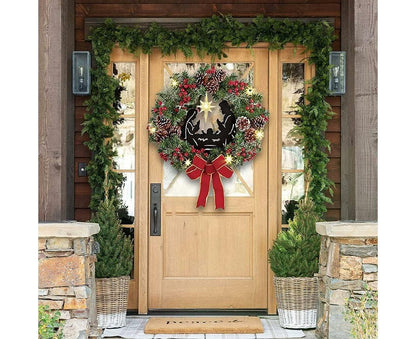 40cm Christmas Wreath for Nativity Scene, Christmas Decorations, Artificial Christmas Wreath V1263-JX-1597
