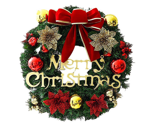 40cm Christmas Wreath, Christmas Decorations, Artificial Christmas Garland, Merry Christmas Ornament V1263-JX-1599