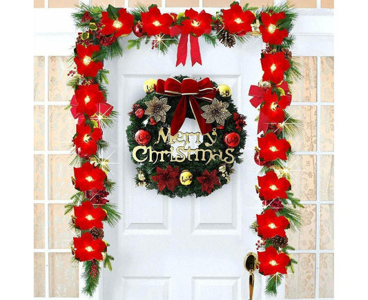 40cm Christmas Wreath, Christmas Decorations, Artificial Christmas Garland, Merry Christmas Ornament V1263-JX-1599