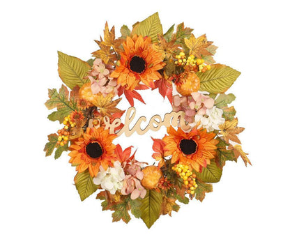 45cm Fall Wreath - Thanksgiving Wreath, Artificial Fall Garland, Welcome Wreath Decorations V1263-JX-1604