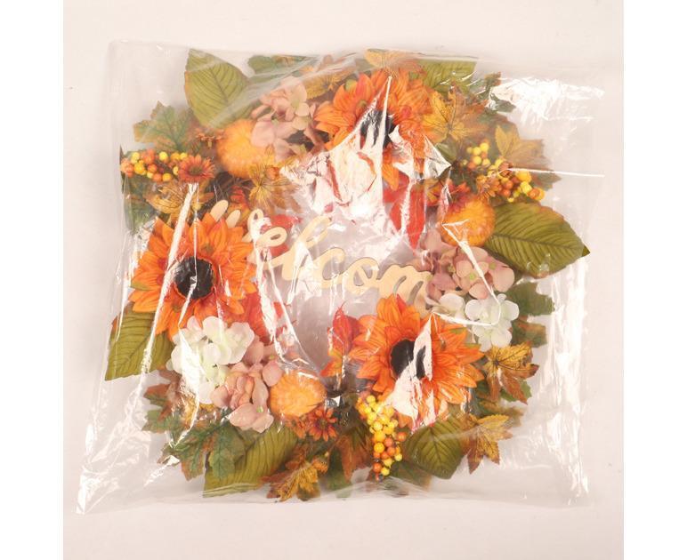 45cm Fall Wreath - Thanksgiving Wreath, Artificial Fall Garland, Welcome Wreath Decorations V1263-JX-1604