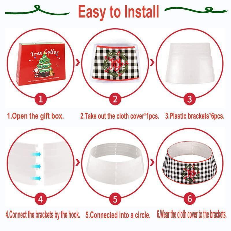 Christmas Tree Collar, 48 Inch Christmas Tree Ring, Foldable Christmas Tree Skirt V1263-JX-1609
