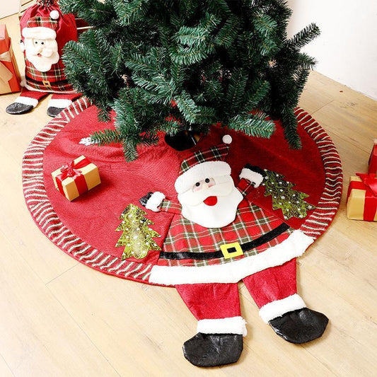 Christmas Tree Skirt, 48 Inch Christmas Tree Skirt Collar, 3D Santa Claus Tree Skirt V1263-JX-1610