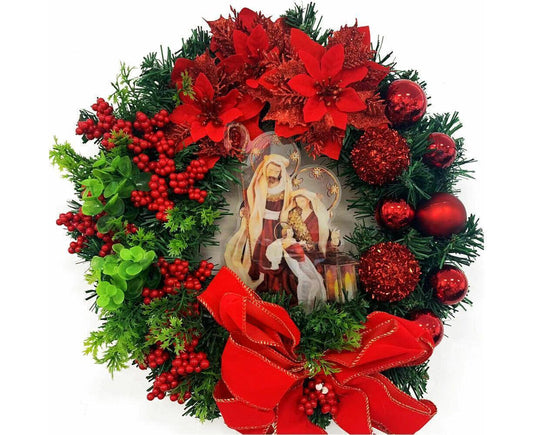 Nativity Christmas Wreath, 40cm Artificial Christmas Garlands, Christmas Decorations V1263-JX-1611