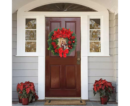 Nativity Christmas Wreath, 40cm Artificial Christmas Garlands, Christmas Decorations V1263-JX-1611