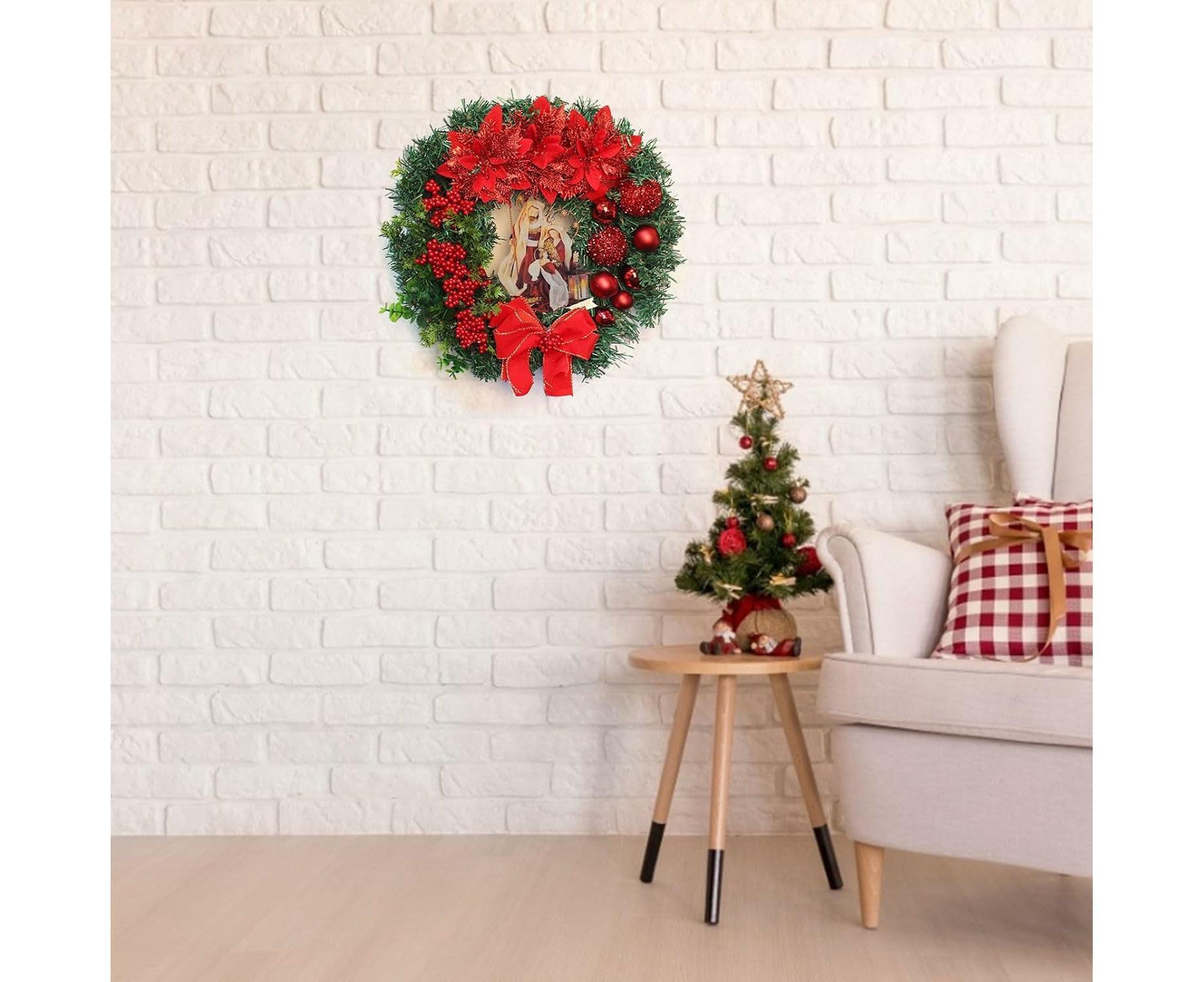 Nativity Christmas Wreath, 40cm Artificial Christmas Garlands, Christmas Decorations V1263-JX-1611