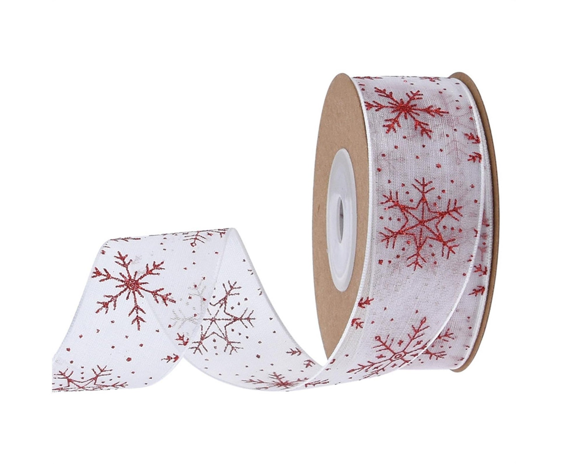 1 Roll 10M Christmas Ribbon Snowflake Pattern Foldable Decorative Xmas Packaging Decoration Ribbon for V1263-JX-1613