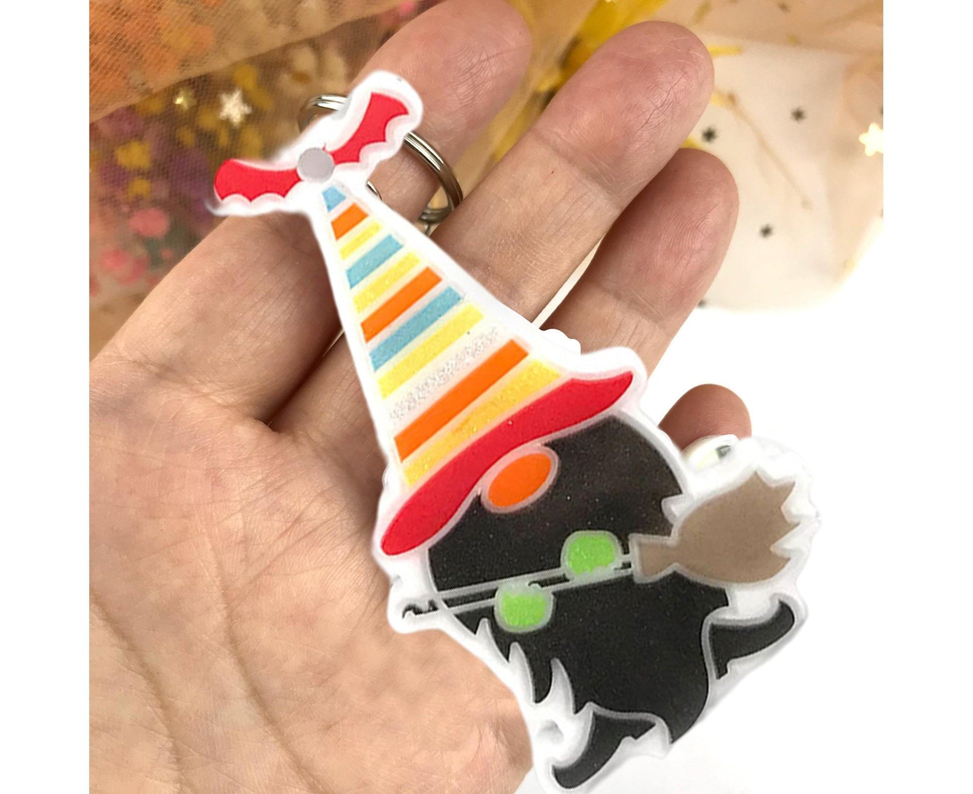1 Set Keychain Mold Non Sticky Reusable DIY Silicone Easter Gnome Pendant Handicrafts Making Mold for Gift - V1263-JX-1614
