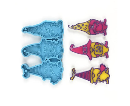1 Set Keychain Mold Non Sticky Reusable DIY Silicone Easter Gnome Pendant Handicrafts Making Mold for Gift - V1263-JX-1614