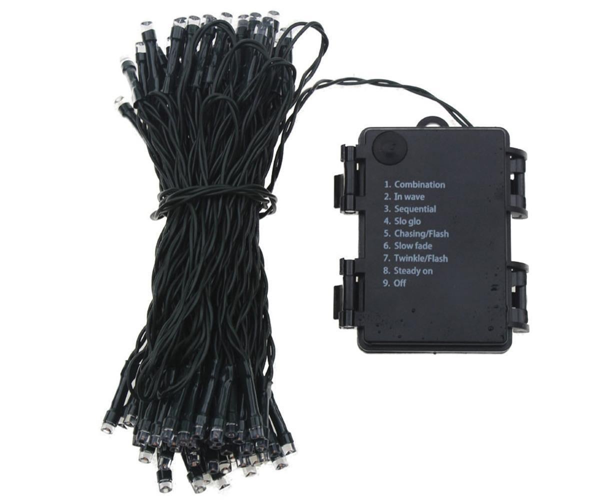 10M100LED Battery Operated Christmas String Lights with 8 Modes - White V1263-JX-1616
