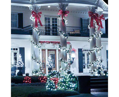 10M100LED Battery Operated Christmas String Lights with 8 Modes - White V1263-JX-1616