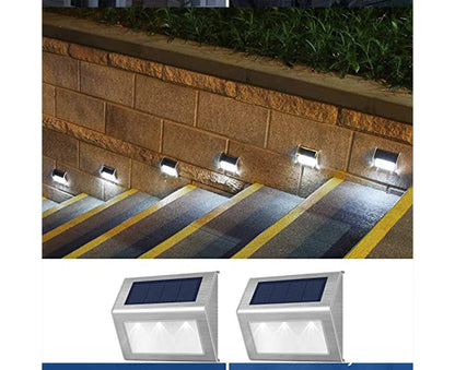 2 Pack Solar Step Lights Bright LED Solar Fence Lights For Garden Patio Decks-warm light V1263-JX-1622