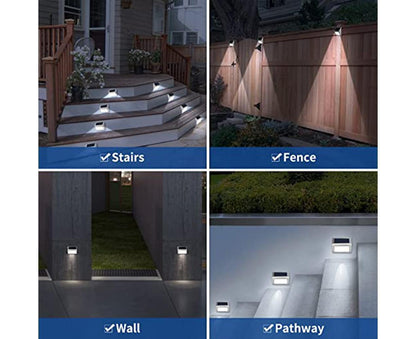 2 Pack Solar Step Lights Bright LED Solar Fence Lights For Garden Patio Decks-warm light V1263-JX-1622