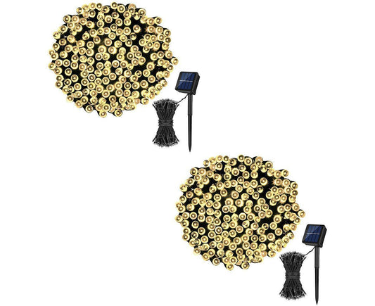2 Pack Solar String Lights, 72ft 200 LED 8 Mode Christmas Fairy Lights for Garden, Yard, Home, Party V1263-JX-1623