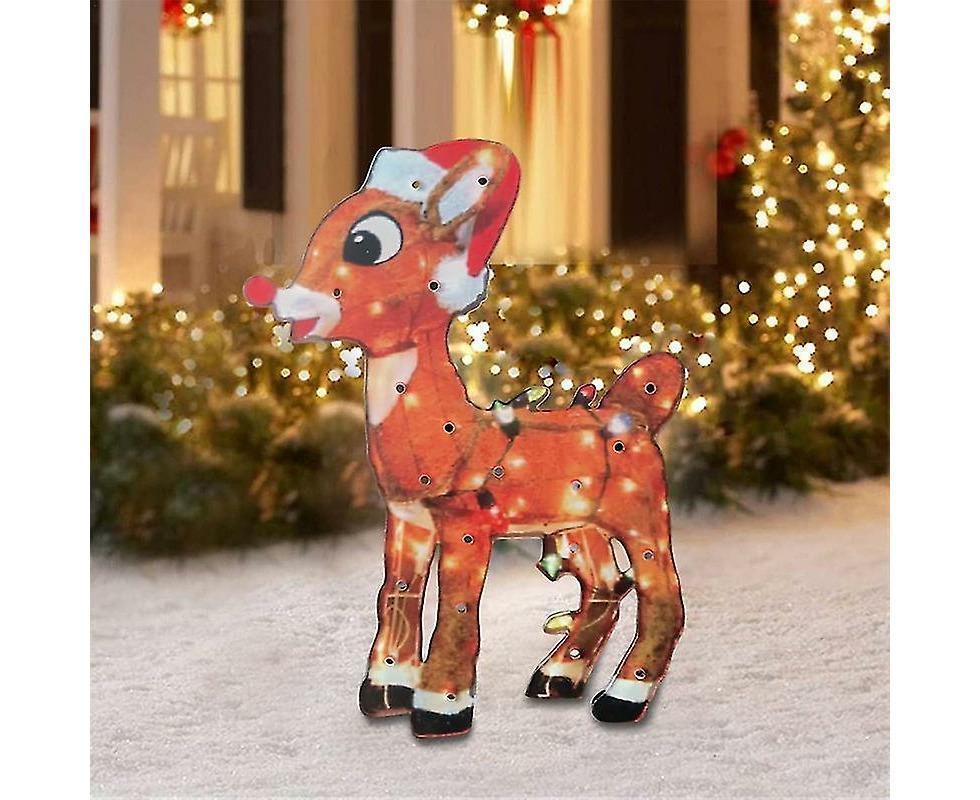 2D Christmas Dog With Led Lights Yard Decoration With Acrylic Garden Stake V1263-JX-1626