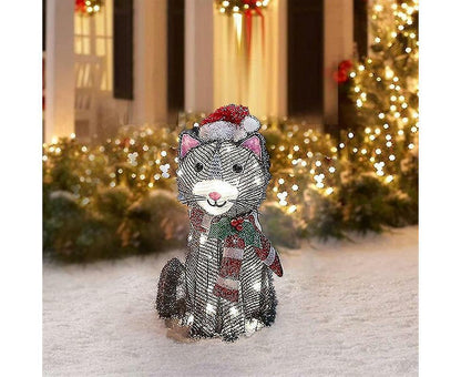 2D Christmas Dog With Led Lights Yard Decoration With Acrylic Garden Stake V1263-JX-1628
