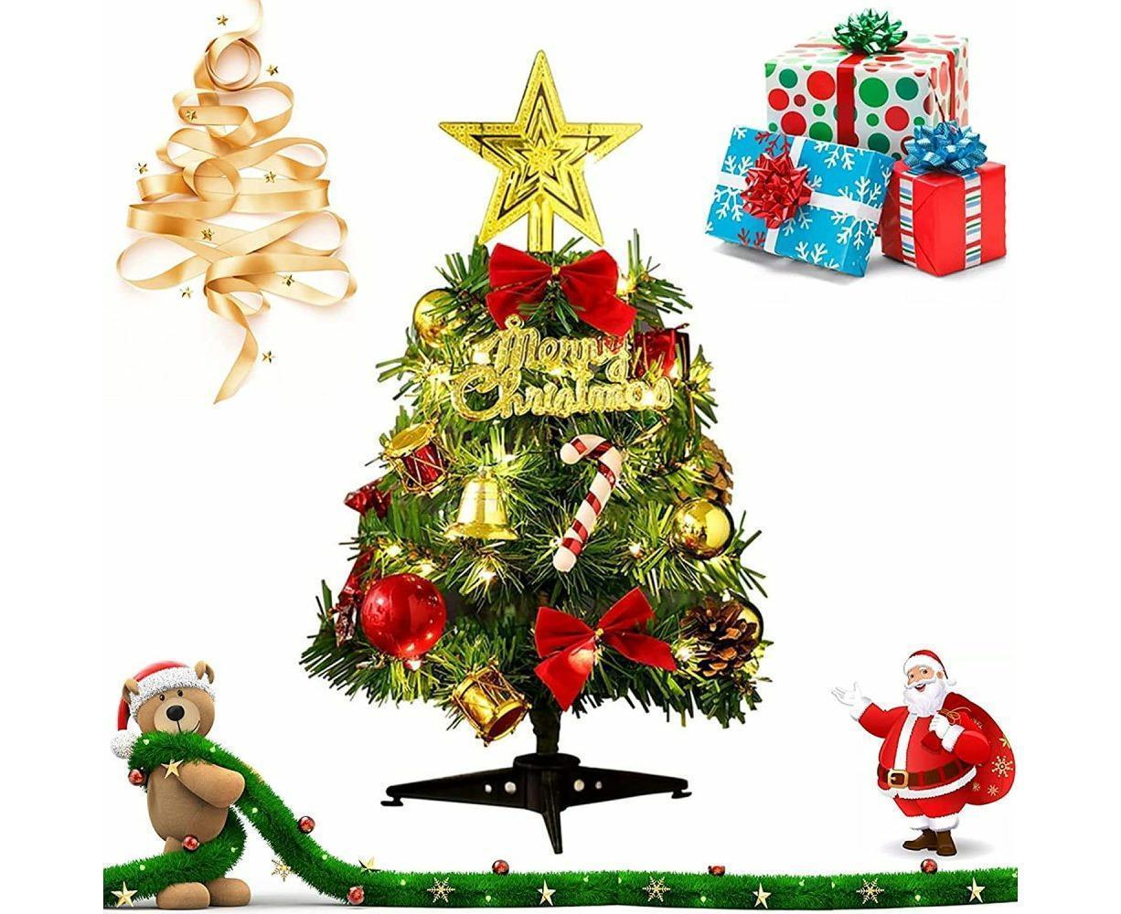 30Cm Mini Christmas Tree, Small Illuminated Christmas Tree,Mini Christmas Tree With Led Fairy Lights, V1263-JX-1634