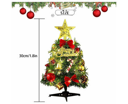 30Cm Mini Christmas Tree, Small Illuminated Christmas Tree,Mini Christmas Tree With Led Fairy Lights, V1263-JX-1634