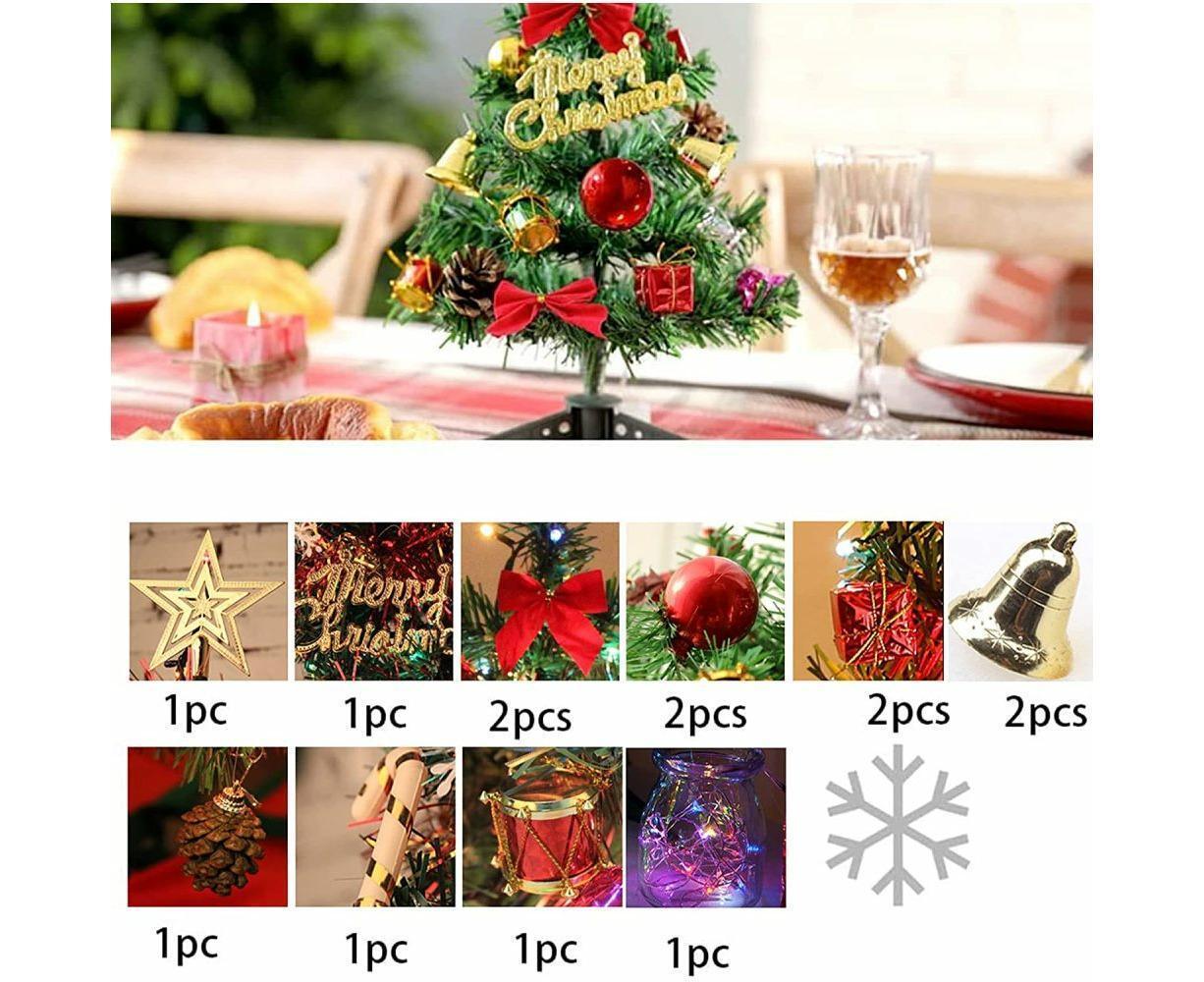 30Cm Mini Christmas Tree, Small Illuminated Christmas Tree,Mini Christmas Tree With Led Fairy Lights, V1263-JX-1634