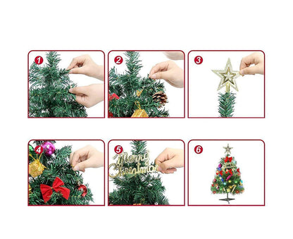 30Cm Mini Christmas Tree, Small Illuminated Christmas Tree,Mini Christmas Tree With Led Fairy Lights, V1263-JX-1634