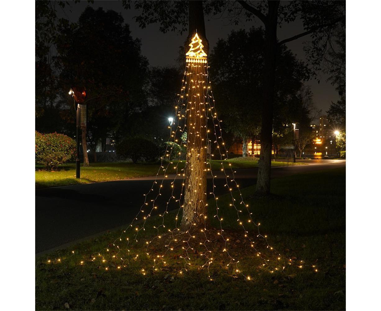 350 LED Solar Waterfall String Light Fairy Xmas Tree Hanging Decor Outdoor - Warm White V1263-JX-1636