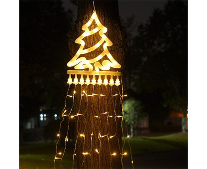 350 LED Solar Waterfall String Light Fairy Xmas Tree Hanging Decor Outdoor - Warm White V1263-JX-1636