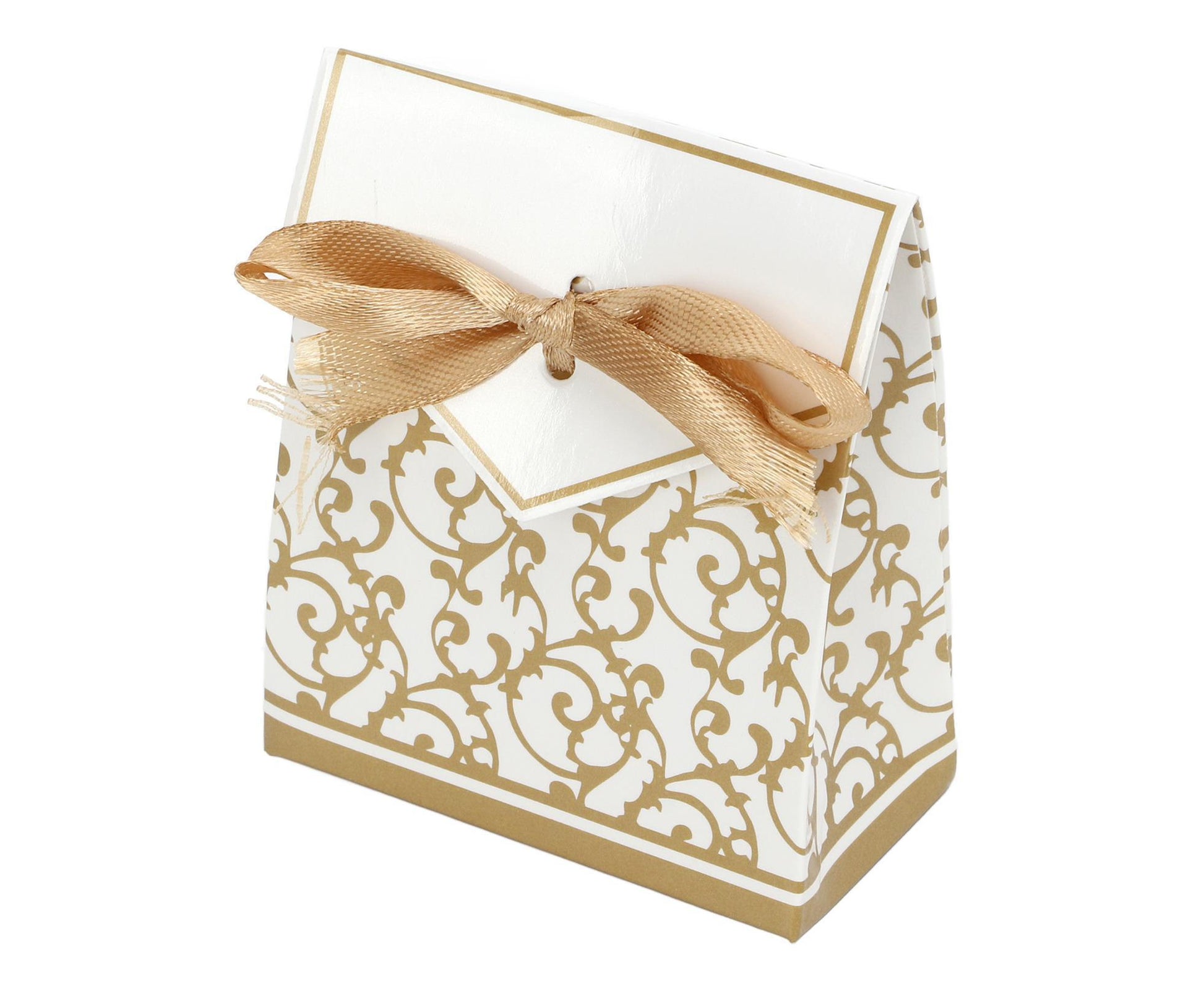 40 Sets Gift Bag Exquisite Unique Golden Pattern Bow Small Gift Box Decoration For Wedding Birthday Party V1263-JX-1643
