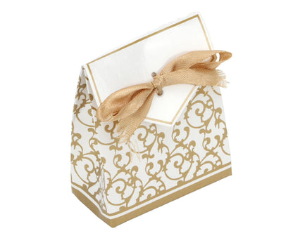 40 Sets Gift Bag Exquisite Unique Golden Pattern Bow Small Gift Box Decoration For Wedding Birthday Party V1263-JX-1643