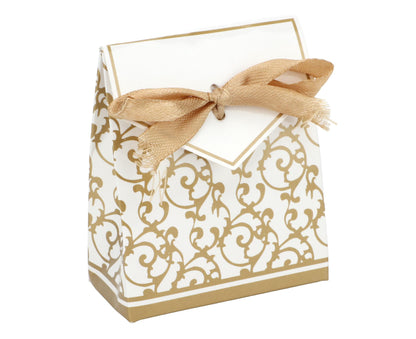 40 Sets Gift Bag Exquisite Unique Golden Pattern Bow Small Gift Box Decoration For Wedding Birthday Party V1263-JX-1643