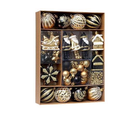 50Pcs Christmas Ornaments SetShatterproof Christmas Ball OrnamentsXmas Seasonal Decorative Assorted Baubles V1263-JX-1646