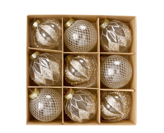 9Pcs Christmas Ball Ornaments Shatterproof Colorful Transparent Plastic Christmas Tree DecorationHanging V1263-JX-1657