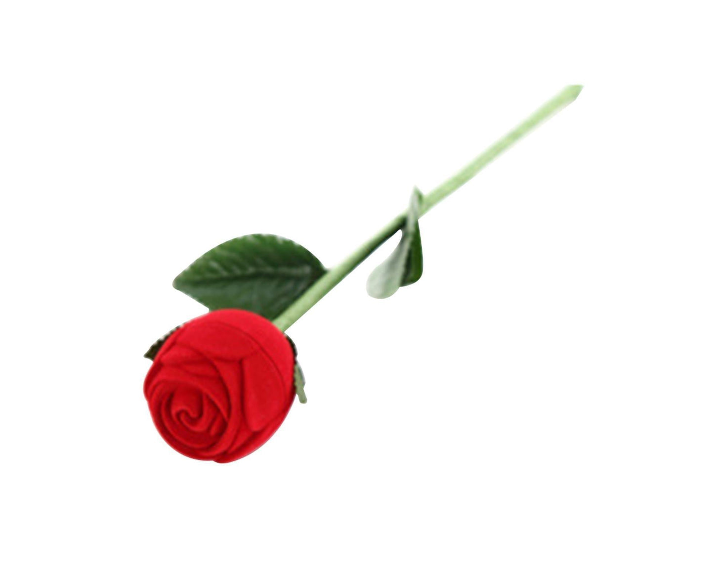 Beautiful Rose Shape Ring Box Romantic Decorative Fabric Ring Display Case Wedding Supplies - Red V1263-JX-1660